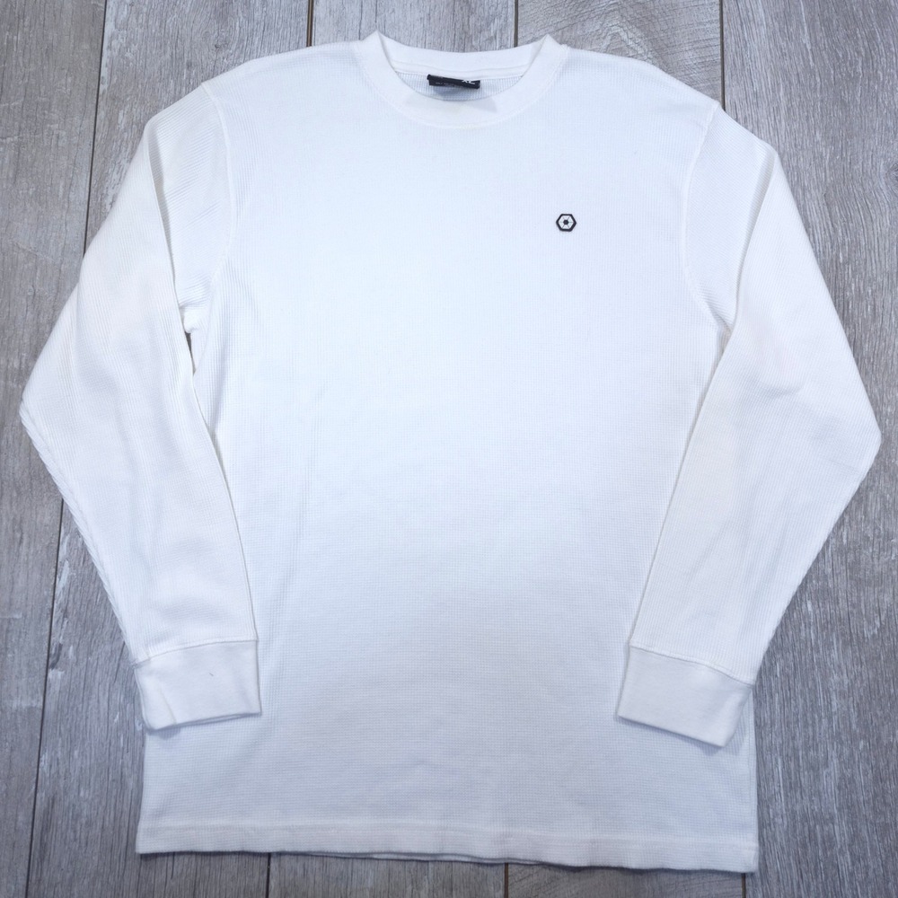 Southpole Thermal Shirt Mens XL White Waffle Knit Long Sleeve Logo Streetwear